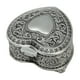 thumbnail image 1 of Caja De Almacenamiento De Joyería De Corazón, Capacidad Adecuada, Tela De Terciopelo A Prueba De Polvo, Delicada Caja De Joyería Multiusos De Plata Antigua En Forma De Corazón, 1 of 7