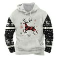 thumbnail image 3 of CONZONE Christmas Men's Hoodies Xmas Deer Hoodie for Men Graphic Long Sleeve Pullover Hooded Sweatshirt Soft Fall Winter Sweatshirts With Pocket, 3 of 5