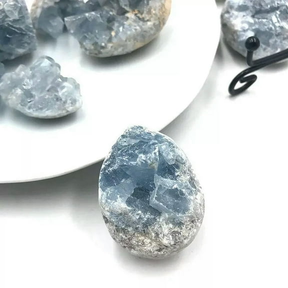 VIVIDELLE 5Pcs Natural Celestite Quartz Crystal Druzy Geode Cluster Ore Minerals 50-70g