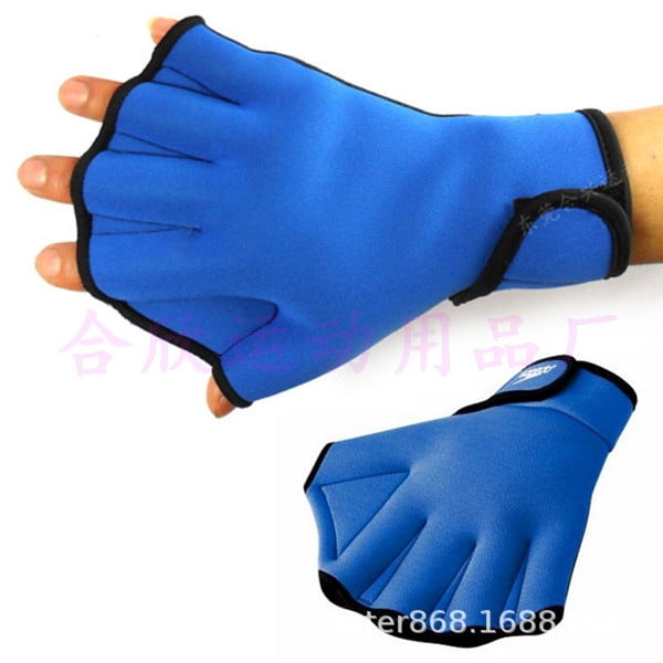 1 Pair Women Men Portable Fingerless Webbed Glove Adults Webbed Glove  Swimming Diving Paddle Gloves Nonslip Reusable Water Sports 