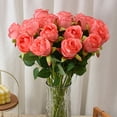 thumbnail image 4 of Artificial Flowers Artificial Flowers with Roses Flowers Bouquet for Wedding Centerpiece Table Vase Home Kitchen Diy Decor, 1 Rose, 4 of 4