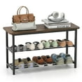 thumbnail image 1 of Gymax 3-Tier Shoe Rack Bench w/ Heavy Duty Metal Frame & 300 lbs Seat for Hallway, 1 of 10