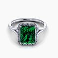 thumbnail image 3 of 2.00 carat Emerald Cut Emerald and Diamond Halo Bridal Set in 10k White Gold, 3 of 3