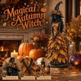 thumbnail image 5 of 5'' Enchanted Autumn Witch Figurine - 2026 New Autumn Witch Figurine Halloween Ornament Tiered Tray for Office Home Thanksgiving Table Shelf Fall Decor (Forest Spell), 5 of 10