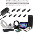 thumbnail image 2 of shiyou-DC 5V 2A 2000mA Alimentation Cordon Chargeur Multi-Tips Adaptateur Secteur 10W avec 8 Connecteurs de Commutation Multiples Sélectionnables pour Boîtier TV Lumières LED Bandes Tablettes Webcam Caméra Haut-Parleur Routeur Transformateur, 2 of 4