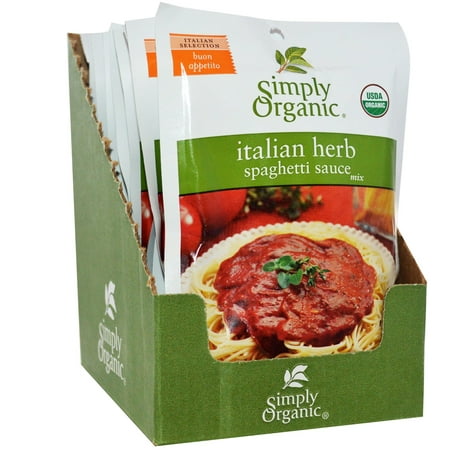 Simply Organic, Italian Herb Spaghetti Sauce Mix, 12 Packets, 1.31 oz (37 g) Each(pack of (Best Herbs For Spaghetti Sauce)
