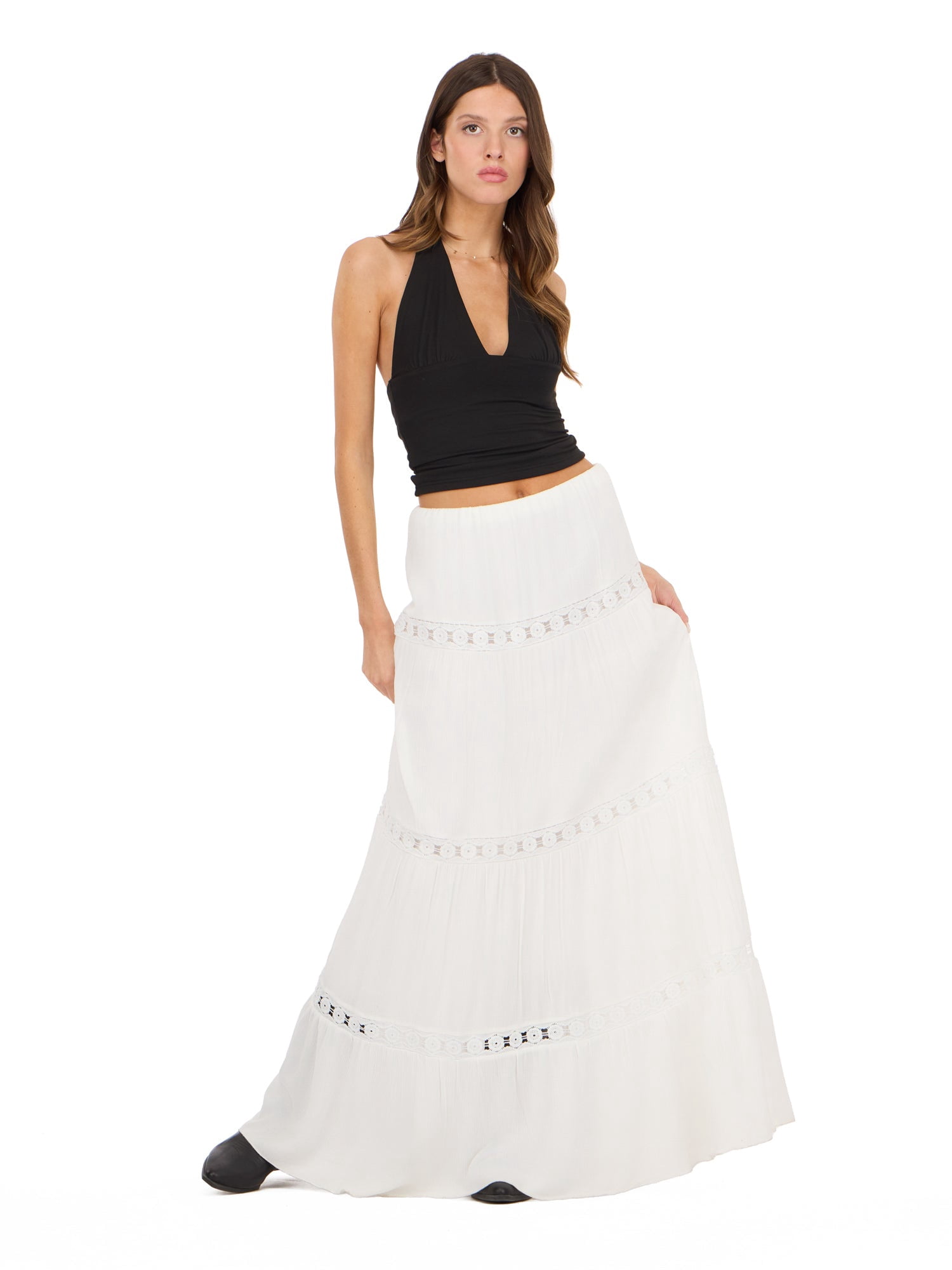 Forever 21 Women's Tiered Lace Maxi Skirt, Sizes XS-XL