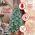 thumbnail image 4 of Christmas Tree 8FT Blue-Green Tint PE/PVC Christmas Tree – 2458 Tips, Hinged Branch Design, Full Natural Look, Stable Metal Stand, Easy to Assemble Holiday Decoration,Flocked Christmas Tree, 4 of 15