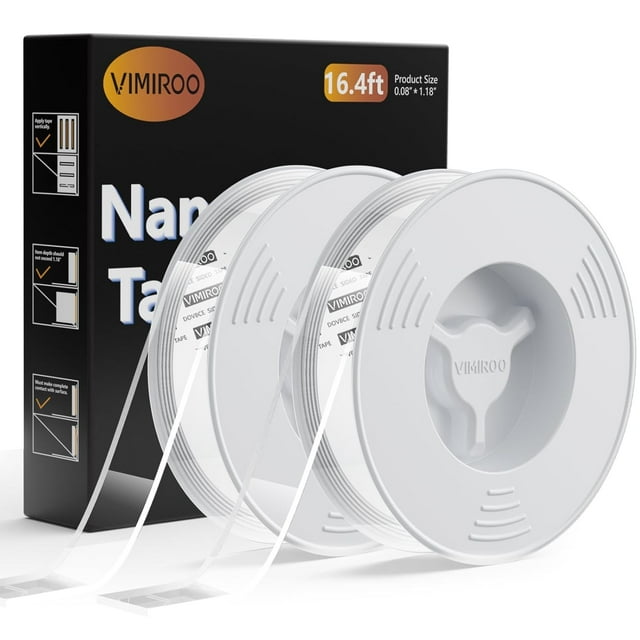 Cinta adhesiva de doble cara Vimiroo Heavy Duty, 16.4 pies, nanotransparente