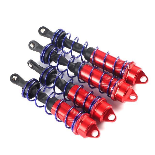 Amortiguador de metal delantero de aluminio de 120 mm y trasero de 140 mm para repuestos de automóviles RC 1/8 Rojo