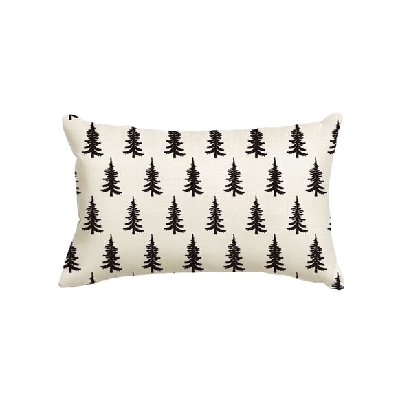 Sm:)e Christmas Tree Throw Pillow Cover 12 x 20 inch Beige, Winter Holiday Decor for Sofa