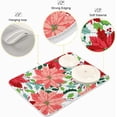 thumbnail image 4 of Dish Drying Mat for Kitchen Counter, Pink Red Poinsettia Christmas Flowers Microfiber Kitchen Dish Mat Super Absorbent Dish Drainer Mat Heat-resistant Kitchen Counter Mat, 18x24 Inch, 4 of 7