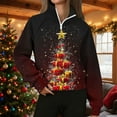 thumbnail image 3 of Hvot&aat Ladies Funny Xmas Polo Shirts Quarter Flap Zip Long Sleeve Sweatshirt Trendy Holiday Sport Pullover, 3 of 5