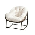 thumbnail image 5 of Tcbosik Outdoor Patio Rocking Chair, Papasan Chair with Cushion, Comfy Rattan Lounge Rocker for Porch, Balcony, Garden, Backyard, Living Room, White, 5 of 7