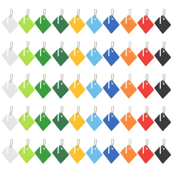 Uxcell Key Tags Plastic Slotted Tags, 20 Pcs Hanging Tags with Metal Snap Hooks for Key Gym Cabinet Bag, Dark Blue