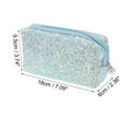 thumbnail image 3 of Bolsita de maquillaje portátil con lentejuelas brillantes para mujeres, ideal para viajes de negocios y vacaciones, color poliéster azul, 3 of 3