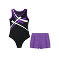 thumbnail image 3 of Yartina Kids Boys Tracksuits Activewear Tank Top with Shorts Set Gymnastics Sports Training Suit Purple 16, 3 of 5