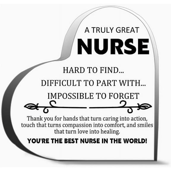 Heart Acrylic Plaque Thank You Appreciation Gift For Nurse Nurse Gifts For Rn Nurse School Nurse Best Nurse Gift Clear De For Friends, Gifts For Family Coworker Home Decorative Signs 4x4 inch