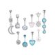 thumbnail image 1 of 10 Unids Anillos de Ombligo para Mujer Acero Quirúrgico Acrílico CZ Tornillo Anillos de Ombligo Mariposa Calavera Corazón Serpiente Anillos de Ombligo Joyería Piercing para el Cuerpo TUNC Sencillez, 1 of 5