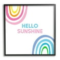 thumbnail image 2 of Stupell Industries Hello Sunshine Pastel Greeting Pink Blue Rainbows Graphic Art Gray Framed Art Print Wall Art, Design by Ilene Segal, 2 of 5