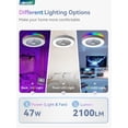thumbnail image 2 of Ventilador de techo LEDIARY, control remoto con luz RGB sin aspas de 20 pulgadas, 2 of 7