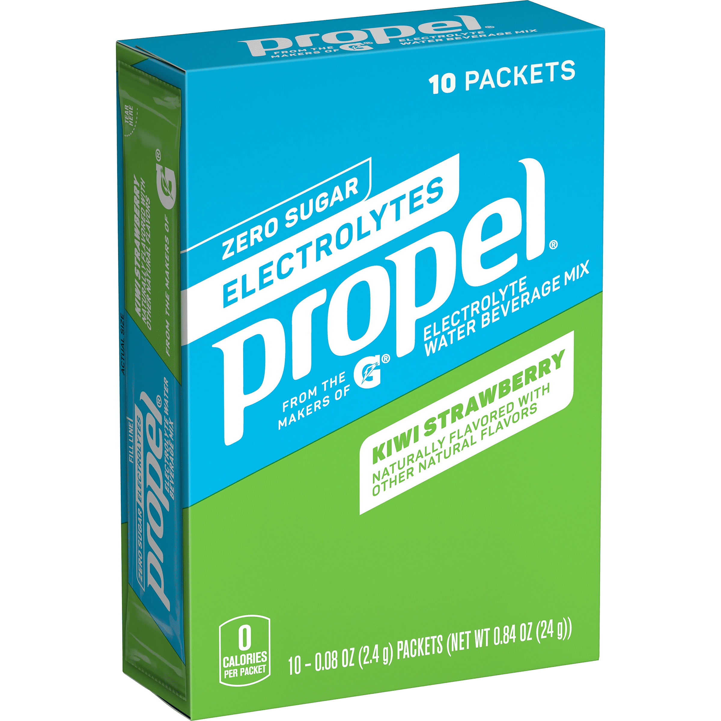 Propel Powder Packets with Electrolytes, Vitamins and No Sugar, Kiwi Strawberry, 0.08 oz, 10 Packets