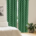 thumbnail image 2 of Ambesonne Plaid Curtains, Diagonal Tartan Green, Pair of 28"x63", Green Black White, 2 of 5