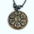 thumbnail image 3 of Buddha Eyes Om Mani Padme Hum Yak Bone Pendant, 3 of 4