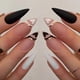 thumbnail image 4 of 2 Presione sobre las uñas Uñas postizas de ataúd largo Uñas de cristal Uñas postizas con gradiente brillante, 4 of 5