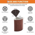 thumbnail image 2 of QinaQin Cesto esquinero para ropa con tapa, capacidad de 58 L, estructura plegable de bambú con bolsa lavable para recámara o baño, 2 of 8