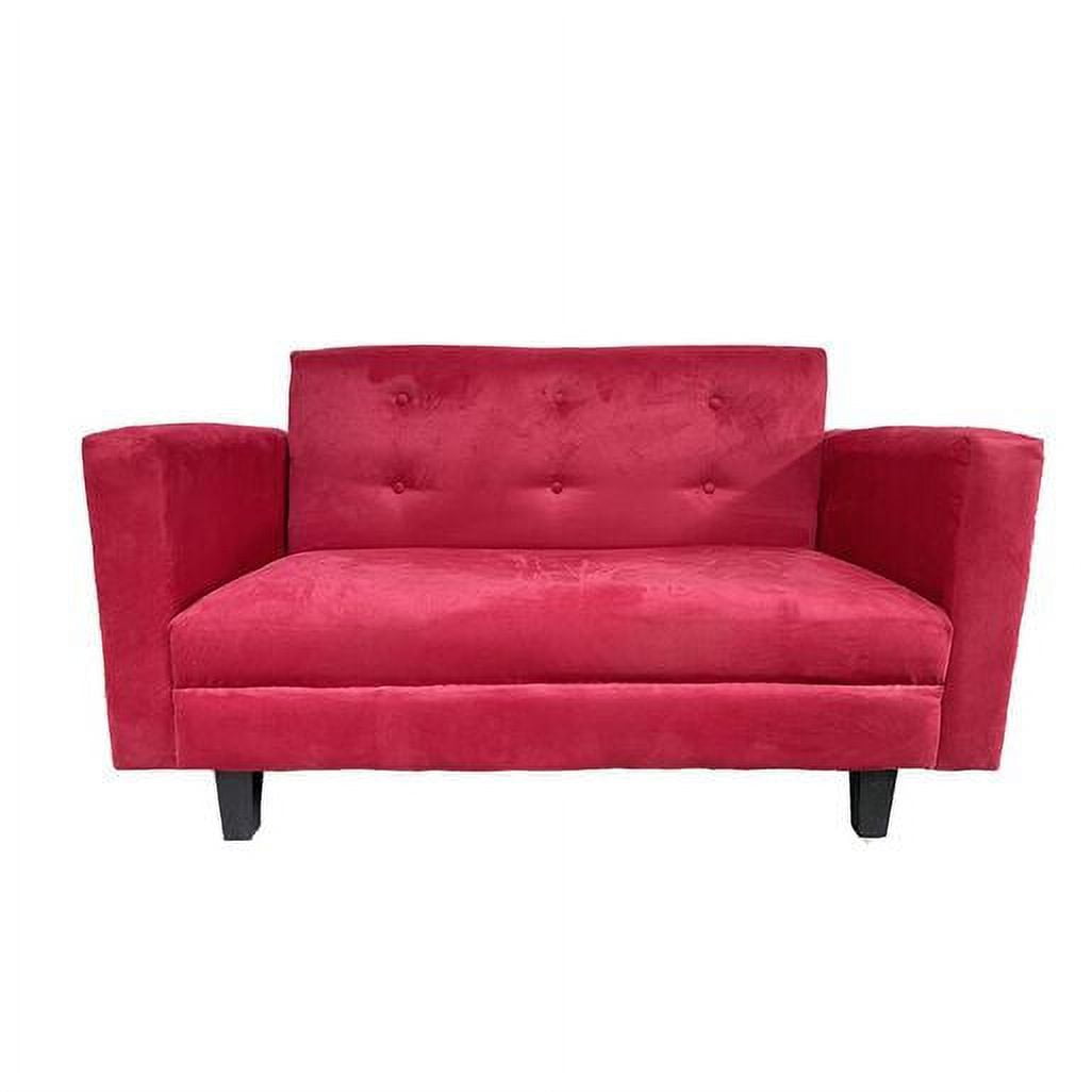 Sofa 2 Cuerpos Felpa Rojo Ruan