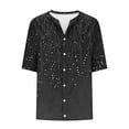 thumbnail image 4 of Cutuoiiu Short Sleeve Button Down Shirts for Women Summer Beach V-Neck Tops Gifts, 4 of 5
