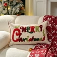 thumbnail image 2 of Cheapark Red Snowflake Embroidered Christmas Pillow - Merry Christmas Themed Cushion Cover, Soft Accent for Sofa & Bedroom Holiday Decor, 2 of 6