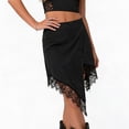 thumbnail image 4 of Jerdar Women's Asymmetrical Lace Trim Short Skirt Elegant Flowy A Line Going Out Knee Length Skirts L, 4 of 5
