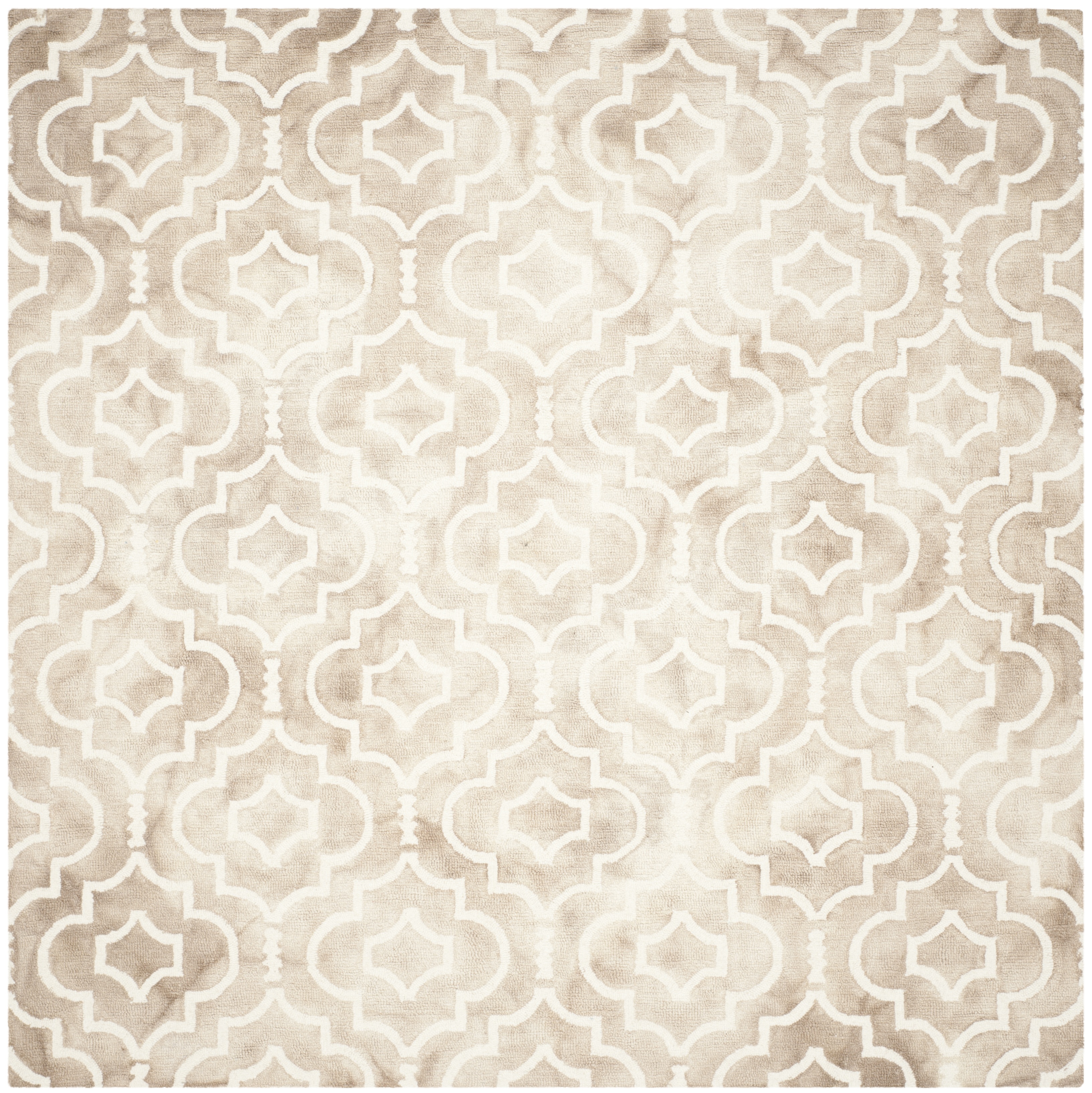 Safavieh Dip Dye Lairos Distressed Wool Area Rug, Beige/Ivory, 7' x 7' Square