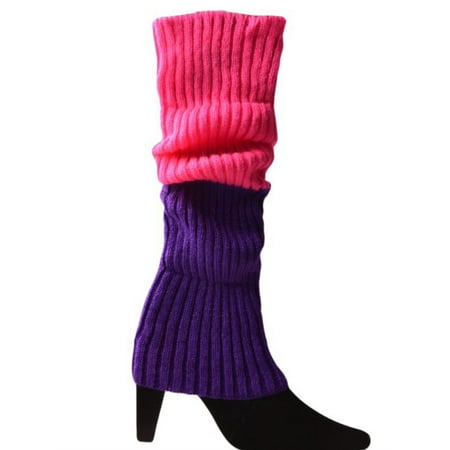 

Spring hue Women Autumn Leg Warmers Solid Color/Rainbow/Splicing Footless Stretch Knitted High Socks for Girls