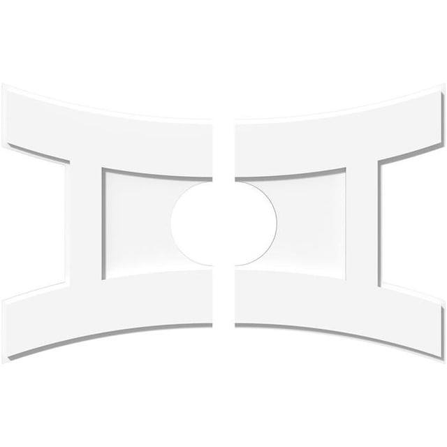 Ekena Millwork CMP30X20HN2-06000 6 in. ID x 6.5 in. Rectangle Haven Architecture Grade PVC Contemporain Médaillon de Plafond - 2 Pièces
