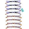8 Pairs Reading Glasses, Blue Light Blocking Glasses, Computer Reading Glasses for Women and Men, Fashion Square Eyewear Frame (4bluefloral+4tortoise,+1.75 Magnification)