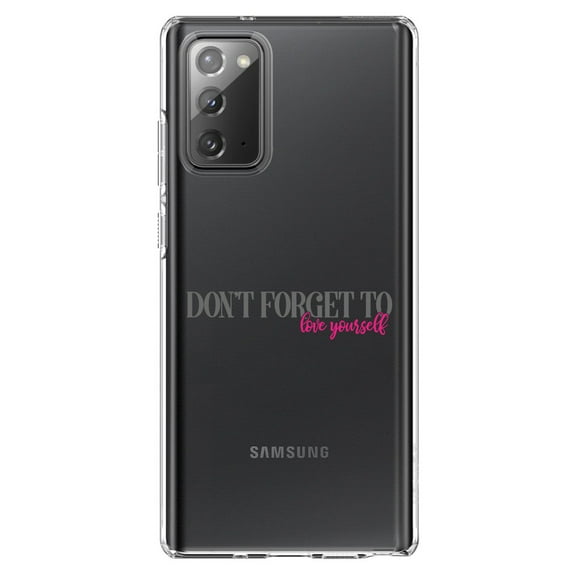 DistinctInk Clear Shockproof Hybrid Case for Galaxy Note 20 ULTRA (6.9" Screen) - TPU Bumper Acrylic Back Tempered Glass Screen Protector - Don't Forget to Love Yourself