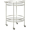 thumbnail image 3 of SAFAVIEH Lavinia Round 2-Tier Modern Bar Cart with Casters, Silver/Mirror, 3 of 5