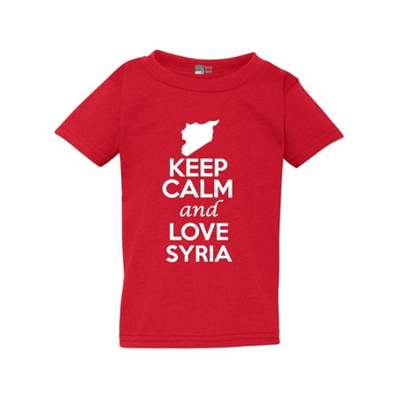 

Keep Calm And Love Syria Country Nation Patriotic Toddler Kids T-Shirt Tee