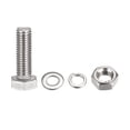 thumbnail image 3 of Uxcell M10 x 35mm 304 Stainless Steel Hex Head Screws Bolts, Nuts, Flat & Lock Washers Kits 8 Sets, 3 of 5