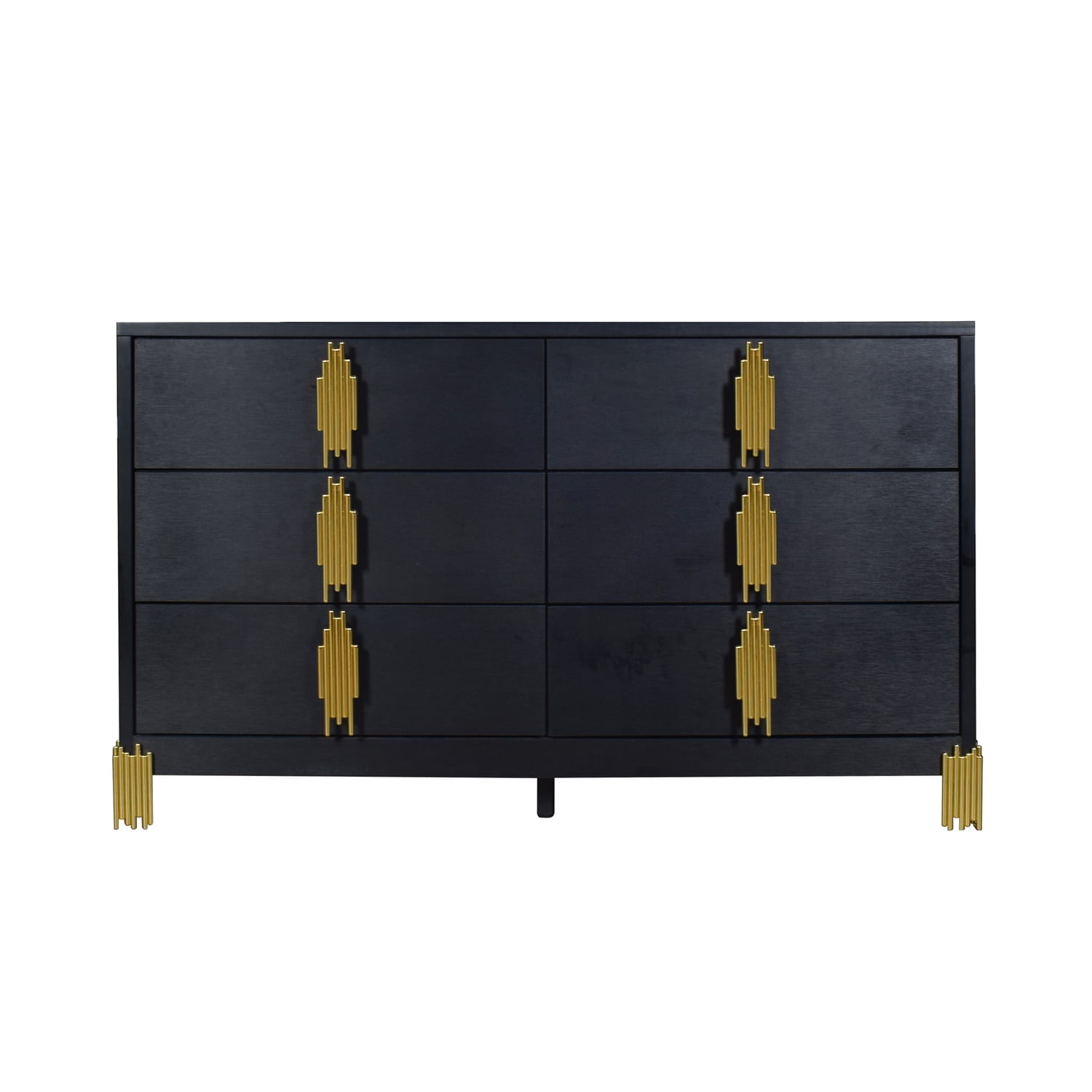 New Classic Furniture Empire Wood Contemporary 6-Drawer Dresser in Black