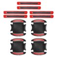 thumbnail image 1 of 10uds Coche Puerta Mango Protector Carbono Fibra Reflexivo Pegatina Rojo, 1 of 1