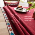 thumbnail image 3 of Mantel rectangular brillar de algodón y lino impermeable moderno y sencillo color rojo vino 140*200 cm, 3 of 5