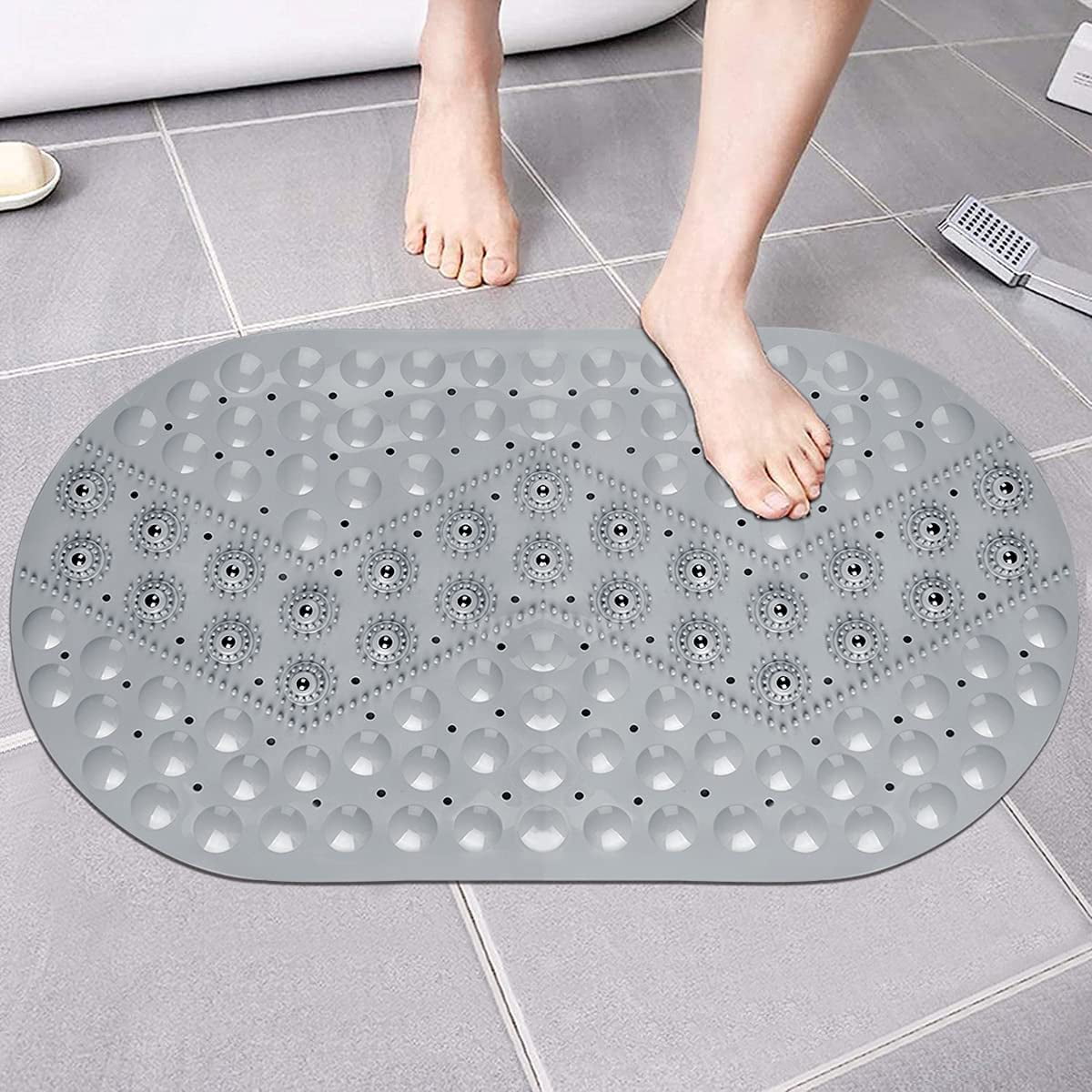 1PCS Strong Suction Anti Non-Slip Bath Shower Mat PVC Foot Massage Bathroom Rug 