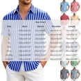 thumbnail image 3 of Stamzod Men's Button Up Striped Shirt Summer Beach Vacation Shirt Short Sleeve Casual Shirts for Men S-5Xl Silver-1 XXXXL, 3 of 5