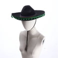 thumbnail image 6 of Hsqqdc Mexican Sombrero Hat with Pom Pom Edging, Felt Wide Brim Matador Hat for Party,Daily Use, 6 of 7
