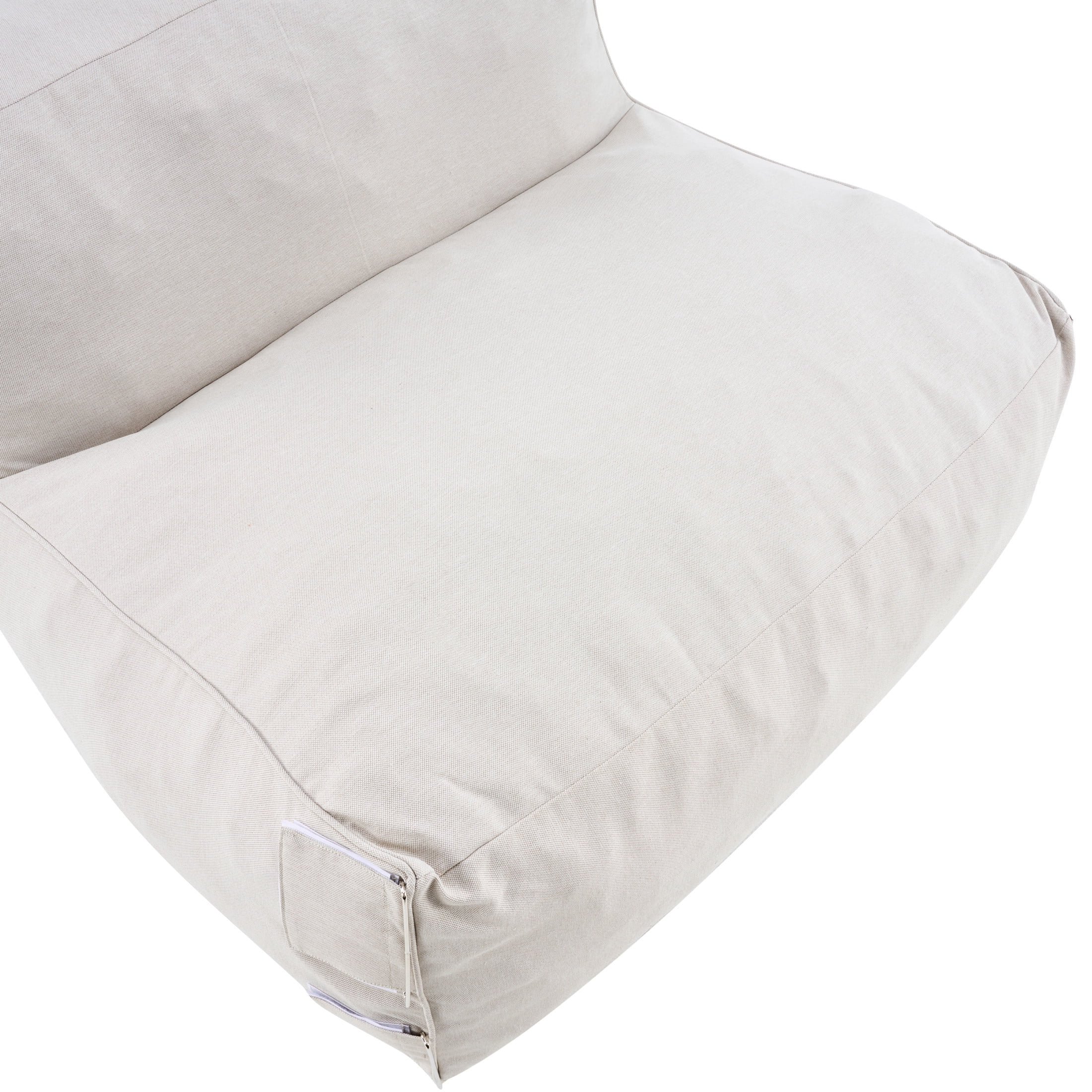Christopher Knight Home 2-Piece Outdoor Armless Lounge Chair Bean Bag with Ottoman, Foam Fill, Beige