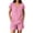 #0283-Pink, variant on Pounoo Sets for Women 2 Piece V Neck Short Sleeve Top Elastic Waist Shorts Casual Summer Beach Vacation Matching Outfits